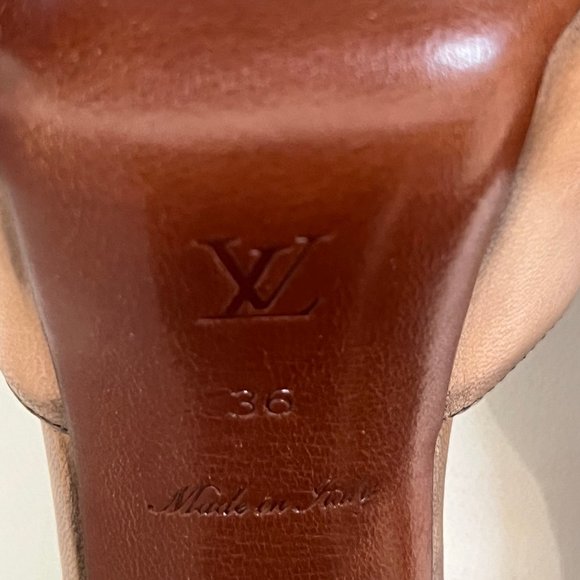 Louis Vuitton Distressed Tan Leather Ankle Strap Platforms Size 36 (US 5.5) - Picture 12 of 14